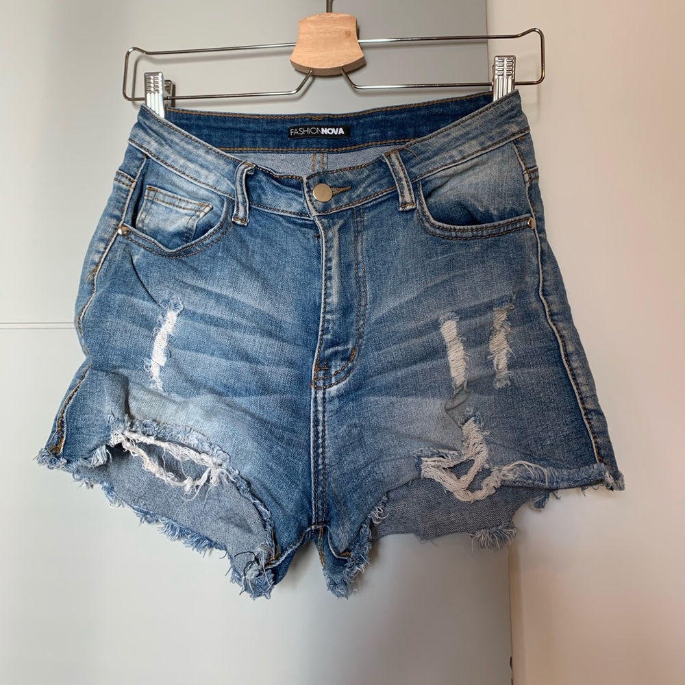 High-waisted Denim Shorts